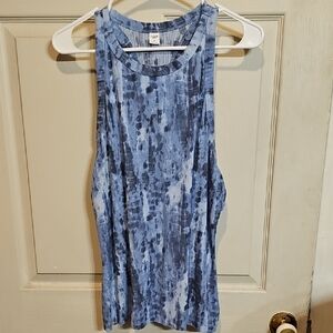 Tie-Dye Sleeveless Women's Top - Blue